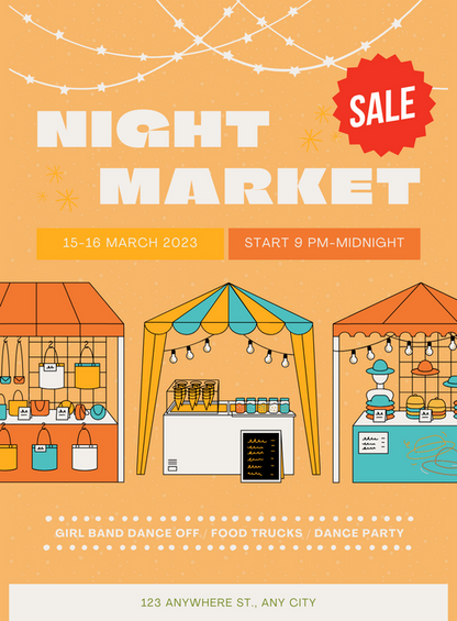 Orange Night Shopping Event Invitation-AASHE004