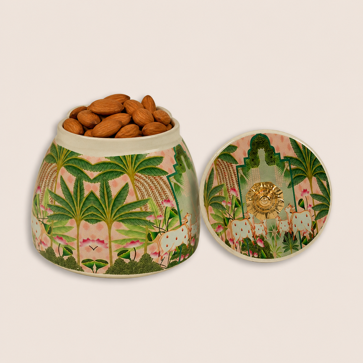 Pink Tropical Floral Decorative Jar - KRAJ0060