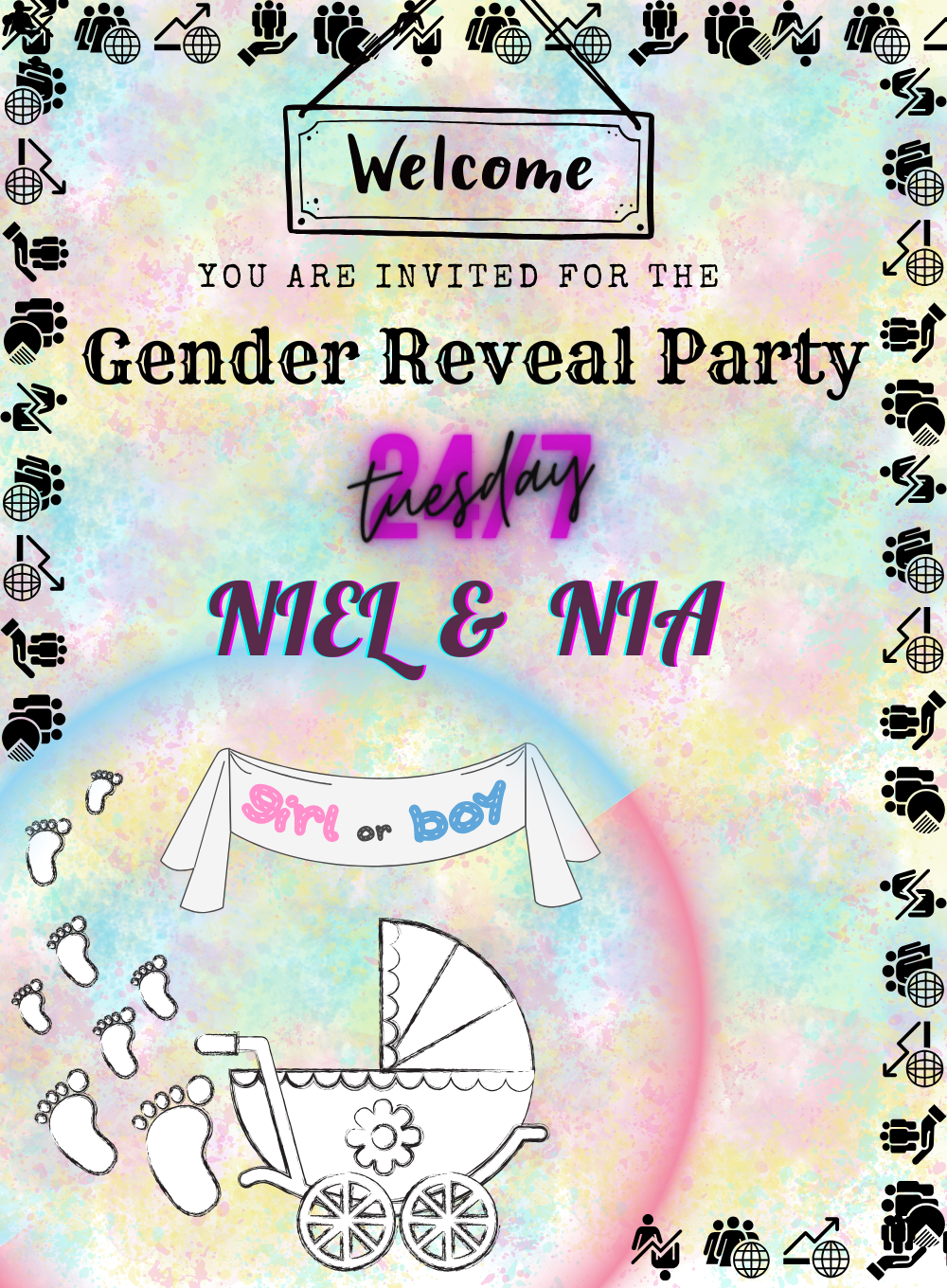 Colorful Stroller Gender Reveal-AAGRI005