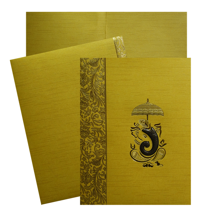 Golden Vinayaka Wedding Card-King of Cards