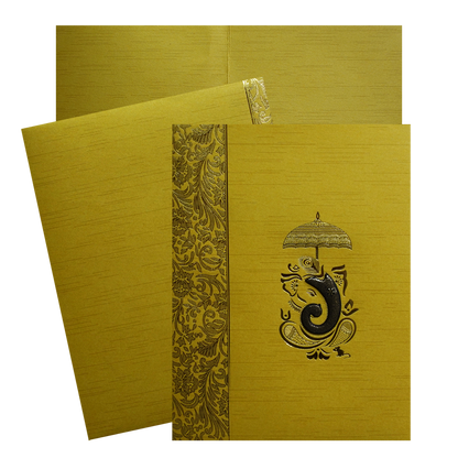 Golden Vinayaka Wedding Card-KNKR5014G