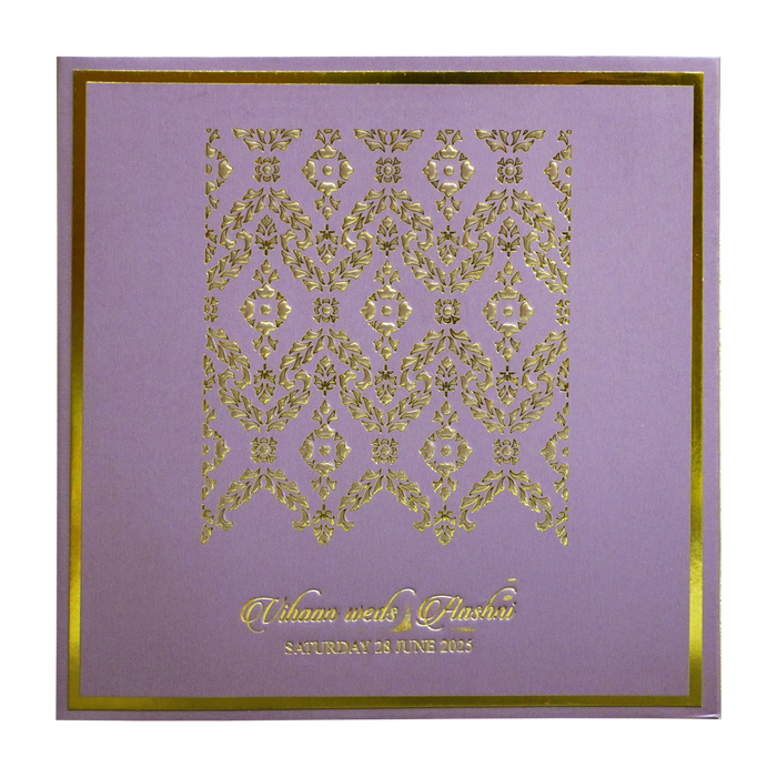 Lavender Gold Floral Padded Wedding Card-King of Cards