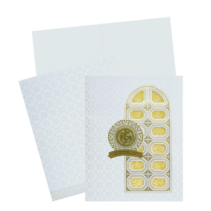 White Laser Cut Wedding Card-King of Cards