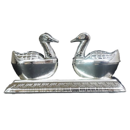 White Metal Duck Couple Idol-GRI0130