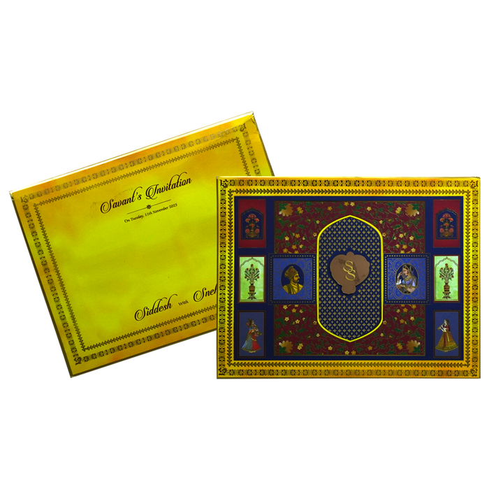 Gold Yellow Padded Invitation-King of Cards
