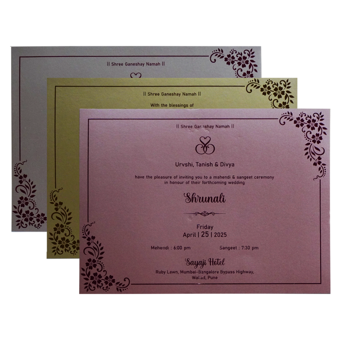 Gold Floral Wedding Card-King of Cards