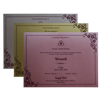 Gold Floral Wedding Card-King of Cards