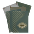 Check out Dark Green Gold Geometric Padded Wedding Card at best price.✅WhatsApp Support ✅Express Delivery.|King of cards.