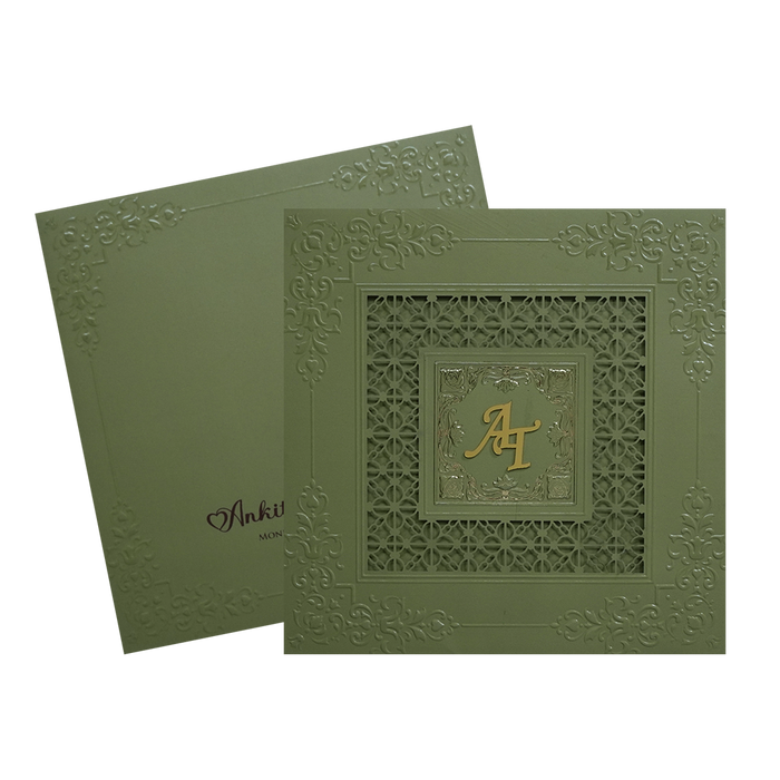 Olive Green MDF Marriage Card-King of Cards