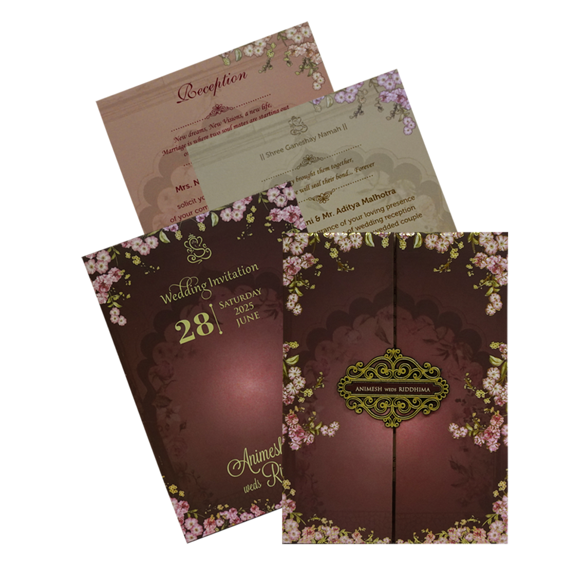 Deep Brown Padded Invitation-KVN06830