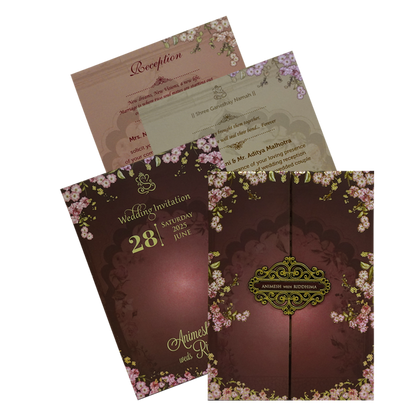 Deep Brown Padded Invitation-KVN06830