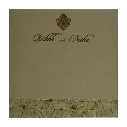 Pale Brown Wedding Invitation-KRC30272