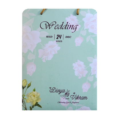 Green Classic Pastel Multicolour Floral Offset Print Design-KNCA206G-King of Cards