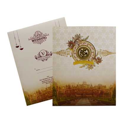 Cream Palace Wedding Invitation Card-King of Cards