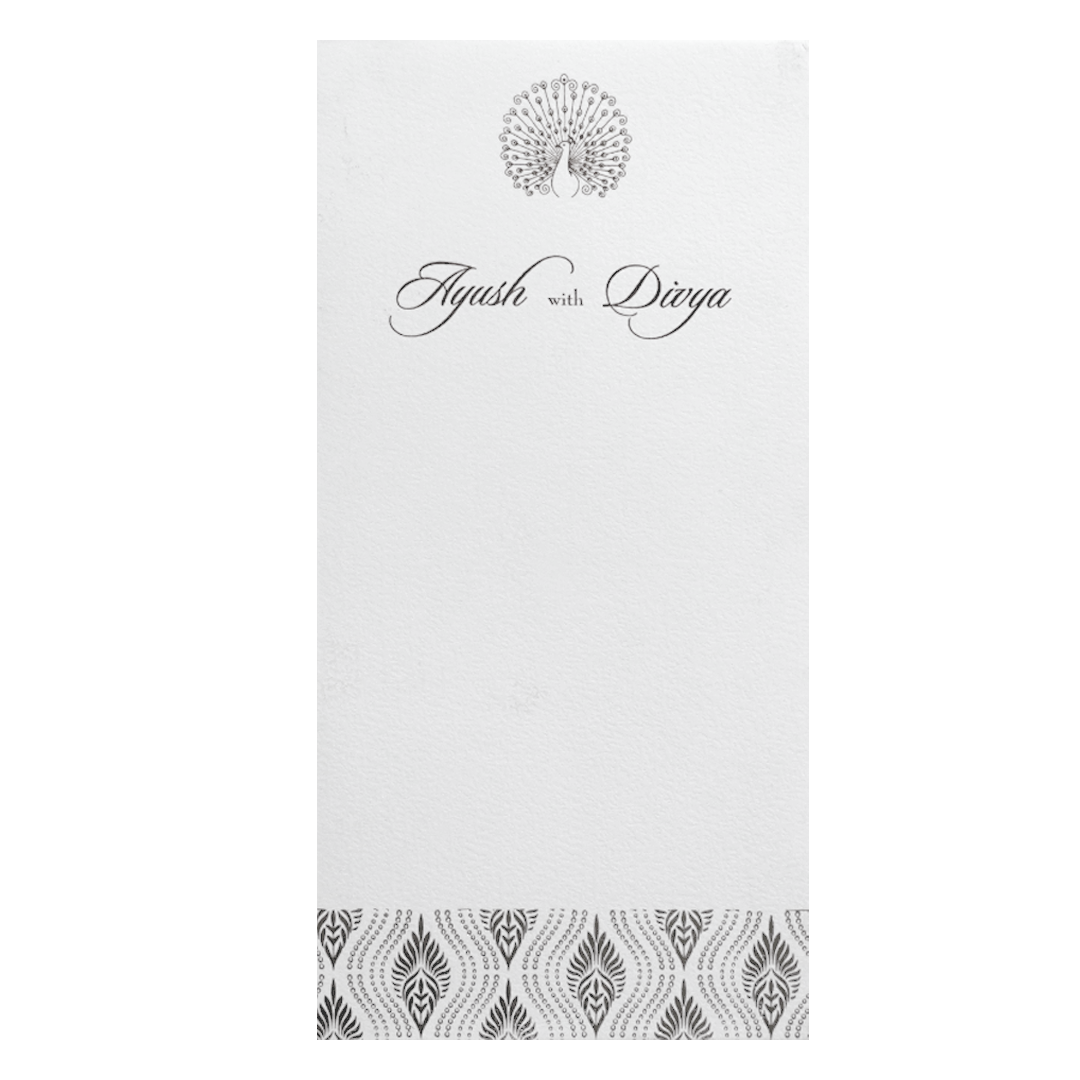 White Tracing Single Sheet Invitation-KRCS7141