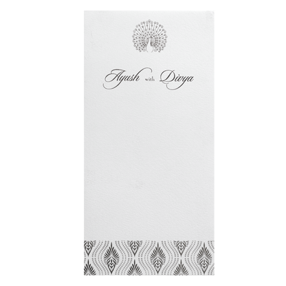 White Tracing Single Sheet Invitation-KRCS7141