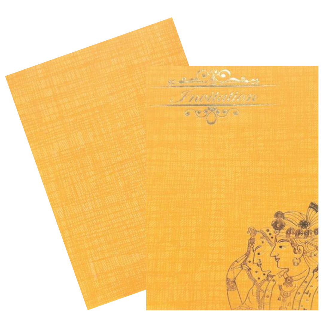 Romantic Orange Shading With Couple Theme Personal Wedding Card - KNKP003O