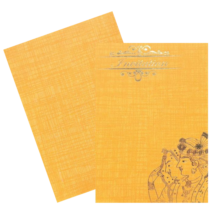 Romantic Orange Shading With Couple Theme Personal Wedding Card - KNKP003O-King of Cards