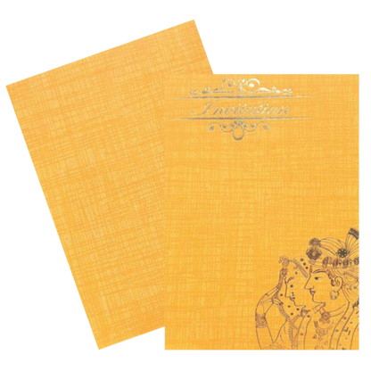 Romantic Orange Shading With Couple Theme Personal Wedding Card - KNKP003O-King of Cards