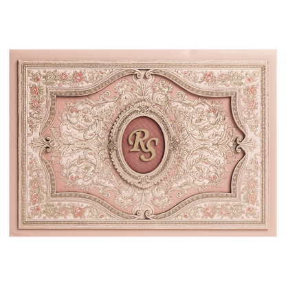 Pink Baroque Floral Wedding Invitation Box-KSI64390