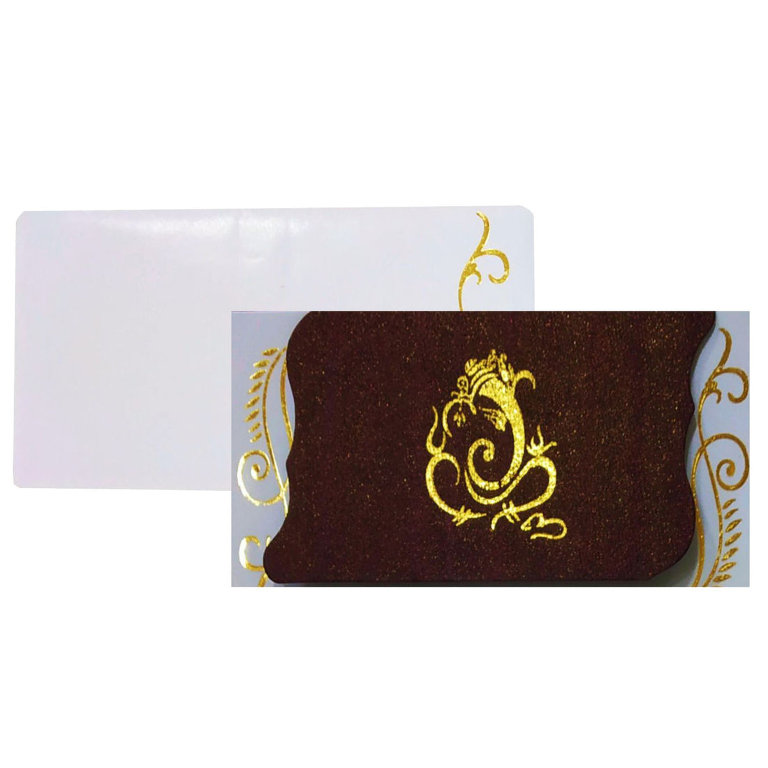 Brown Gold Ganesha Invitation Card