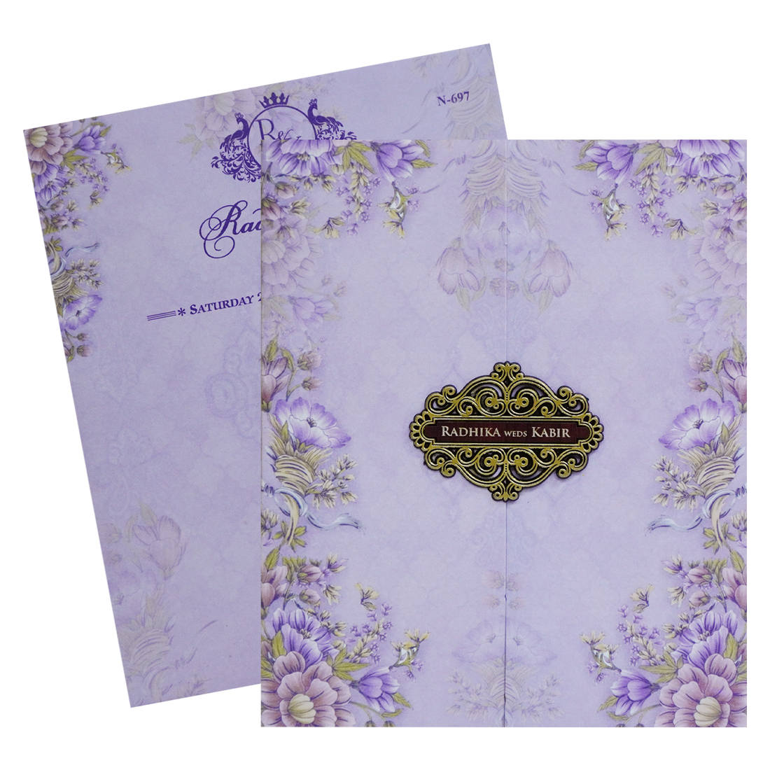 Very Light Purple Wedding Card-KVN06970