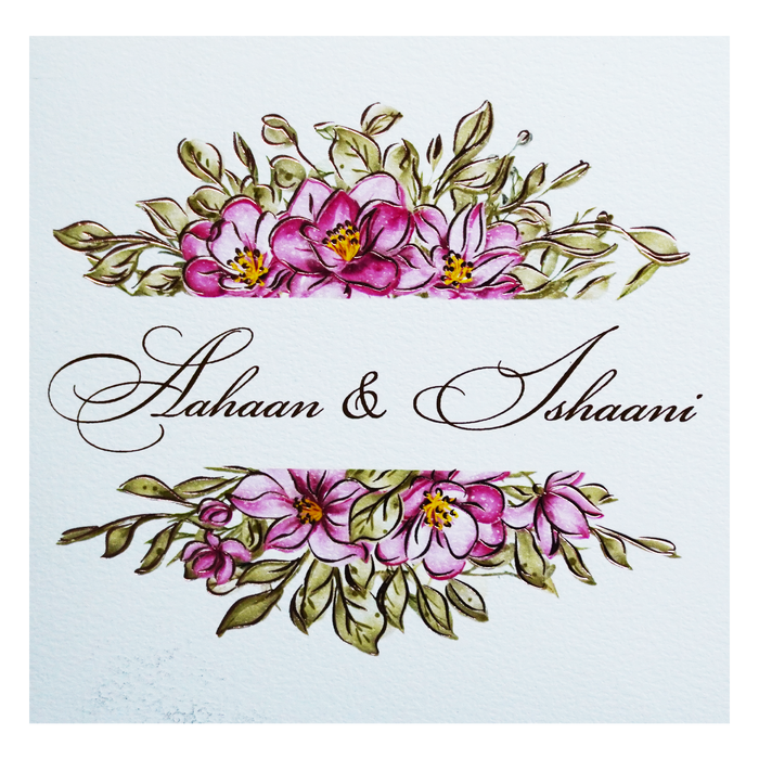 White Floral Theme Invitation-King of Cards