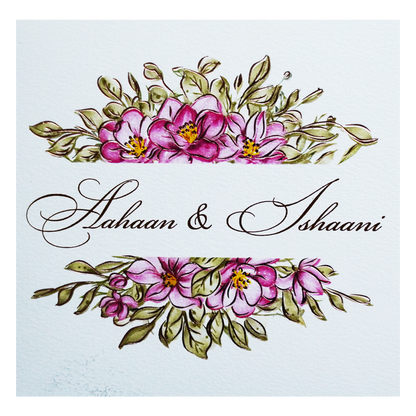 White Floral Theme Invitation-King of Cards