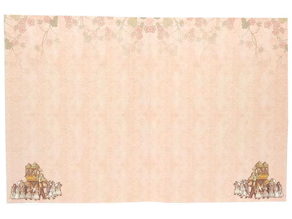 Pink Classic Floral Design With Elephant and Bride Groom Card-KNKC4054-King of Cards