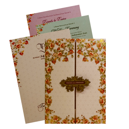 Ivory Padded Invitation Card-King of Cards