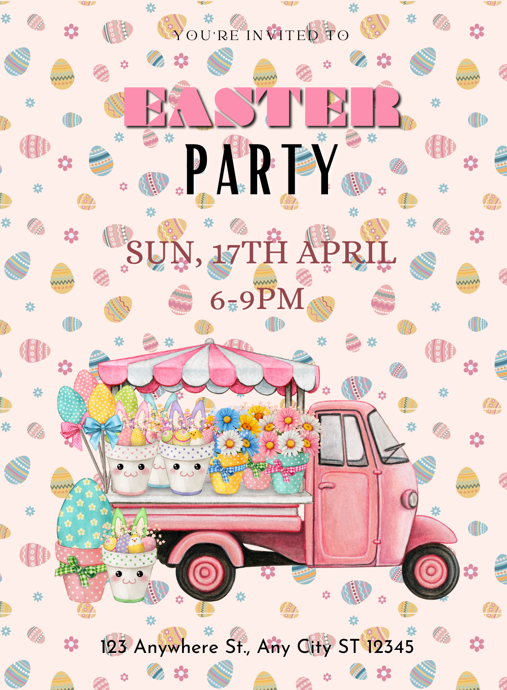 Pastel Egg Easter Invitation-King of Cards