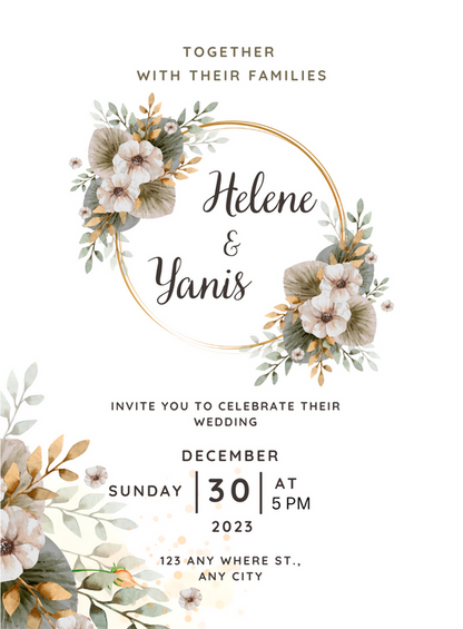 Pastel Flowers Gujarati Wedding Invitation&