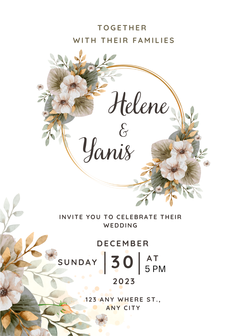 Pastel Flowers Gujarati Wedding Invitation&