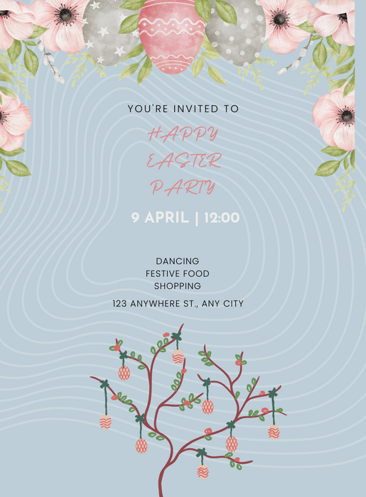 Pastel Paradise Easter Invitation-AAEAS006