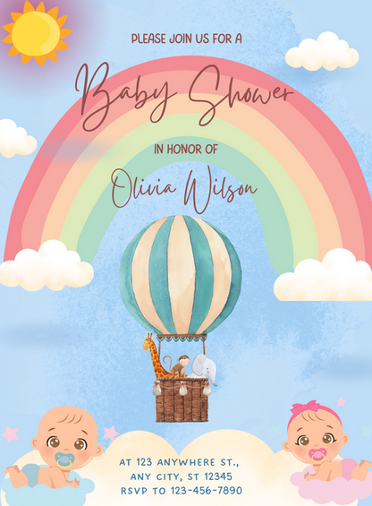 Pastel Sun Baby Shower Invitations-AABSW015