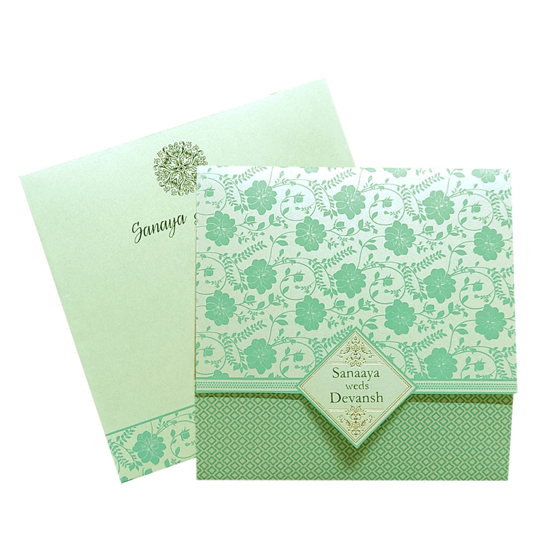 Soft Blue Floral Invitation Card-KRC29722