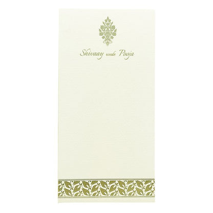 White Single Sheet Wedding Card-King of Cards