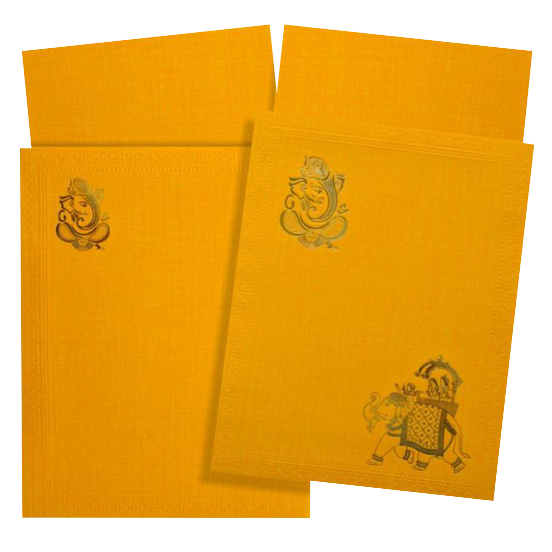 Orange Elephant Design With Ganesha-King of Cards