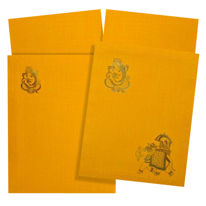 Orange Elephant Design With Ganesha-King of Cards