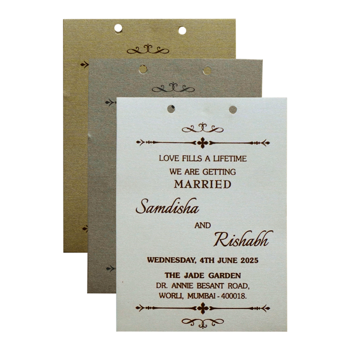 Shimmery Brown MDF Invitation-King of Cards
