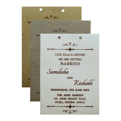 Shimmery Brown MDF Invitation-King of Cards