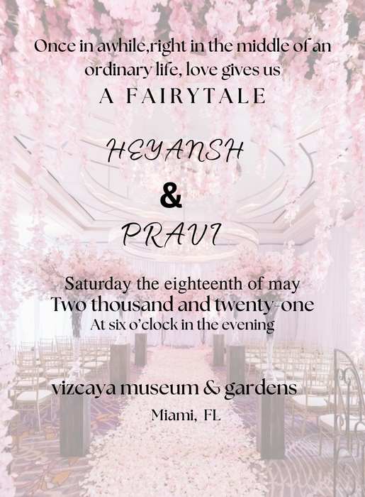Pink Fairy Tale Destination Theme Invitation-AADTI010