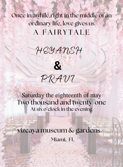 Pink Fairy Tale Destination Theme Invitation-AADTI010