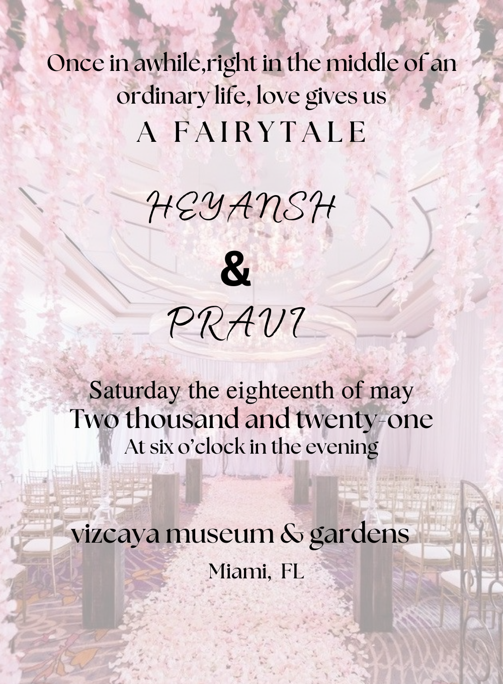 Pink Fairy Tale Destination Theme Invitation-AADTI010