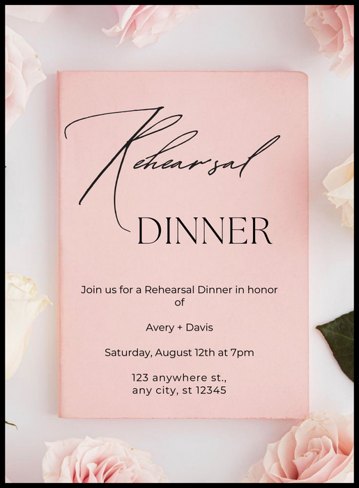 Pink Bloom Rehearsal Dinner Invitation-AARES010