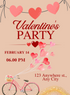 Pink Cycle Valentines Day Invitation-AAVAl006