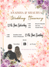 Pink Flower Wedding Itenary Invitation-AAWII027