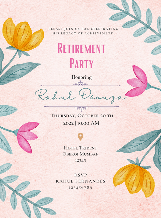 Pink Flower Retirement Party-King of Cards