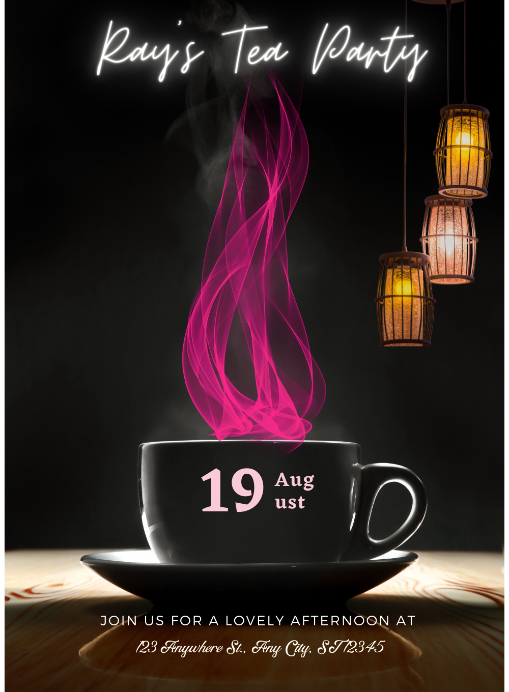 Pink Fumes Tea Invitation-AATEA005