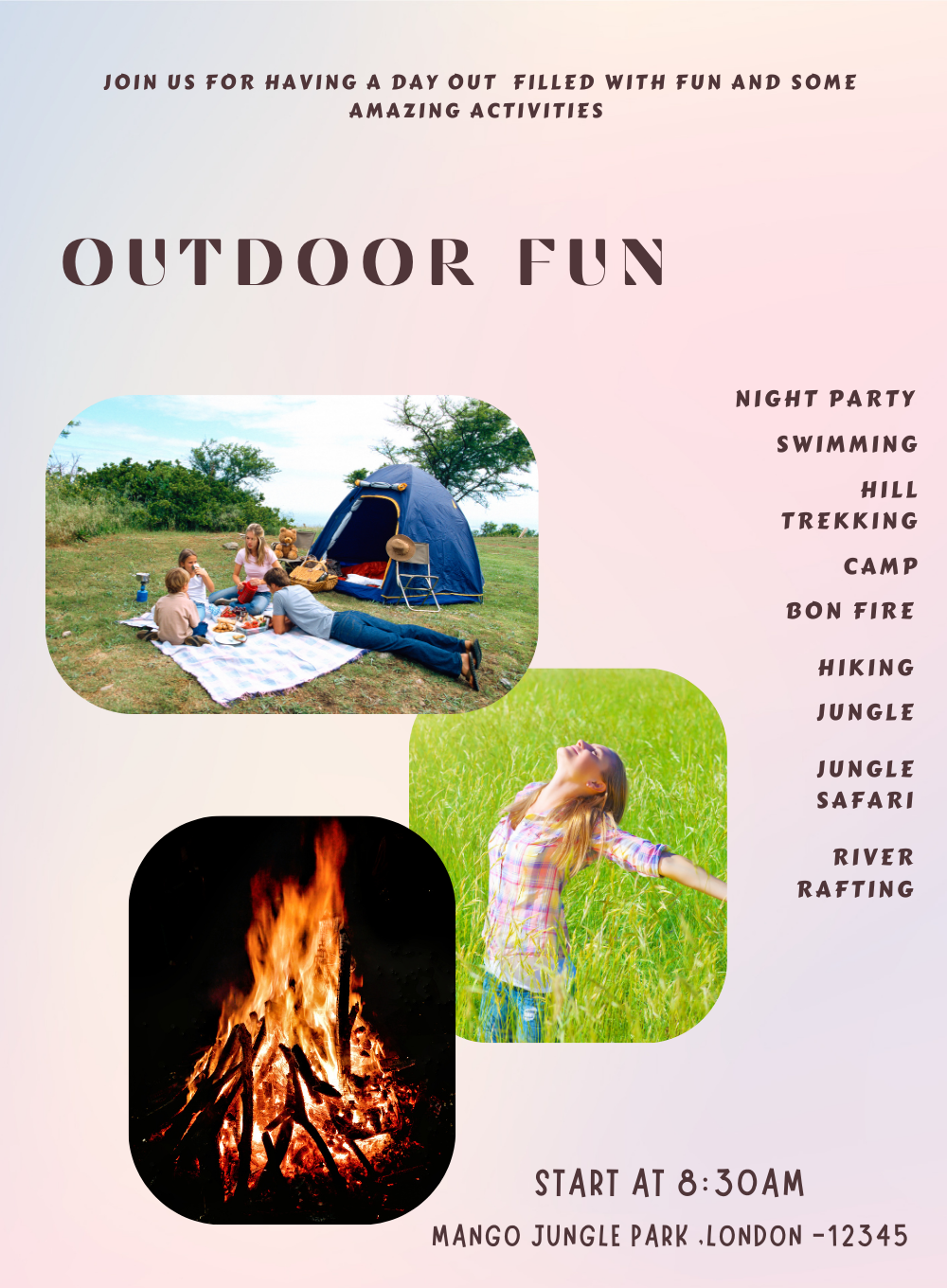 Pink Lawn Outdoor Fun Invitation-AAOUT008